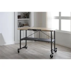 Portable Workbench /Craft Desk/ Folding Utility Table Steel Gray - Room & Joy