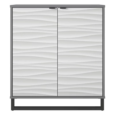Maddock 2 Door Accent Cabinet With Faux Wave Pattern Graphite - Room & Joy - Image 4