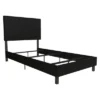 Twin Janford Upholstered Bed Black Faux Leather - Room & Joy