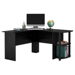 Fieldstone Wood L Shaped Computer Desk With Storage - Room & Joy
