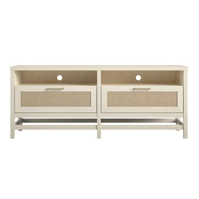 Latta TV Stand For TVs Up To 60" With Faux Rattan Ivory Oak - Room & Joy - Image 4