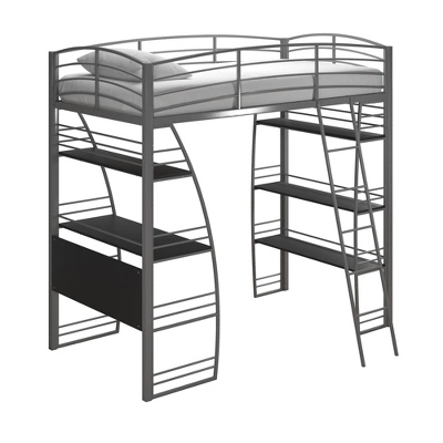 Andy Metal Loft Bed With Integrated Desk And Shelves - Room & Joy - Image 11
