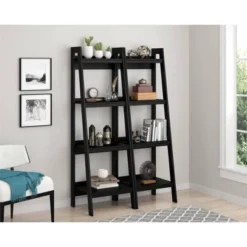 Viewfield 4 Shelf Ladder Bookcase Bundle - Room & Joy