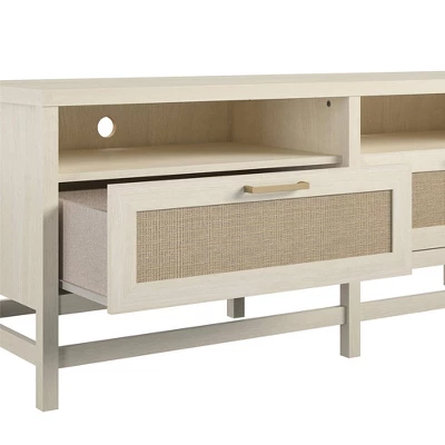 Latta TV Stand For TVs Up To 60" With Faux Rattan Ivory Oak - Room & Joy - Image 6