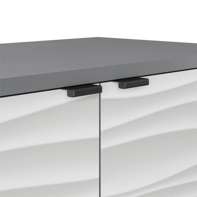 Maddock 2 Door Accent Cabinet With Faux Wave Pattern Graphite - Room & Joy - Image 7