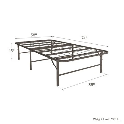 Room & Joy Twin Emmerson Metal Platform Bed & Mattress Foundation Black - Image 3