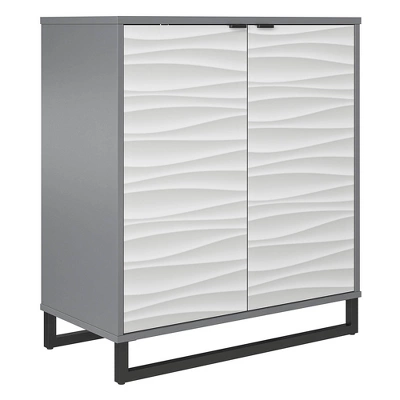 Maddock 2 Door Accent Cabinet With Faux Wave Pattern Graphite - Room & Joy - Image 3