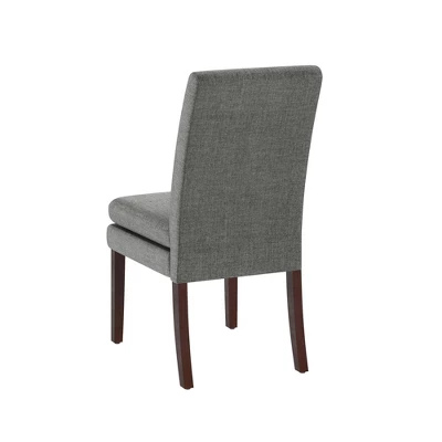 Set Of 2 Cale Upholstered Dining Chairs Gray Linen With Dark Base - Room & Joy - Image 7