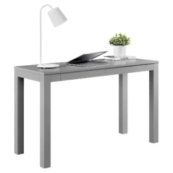 George Large Wood Writing Desk With Drawers Gray - Room & Joy