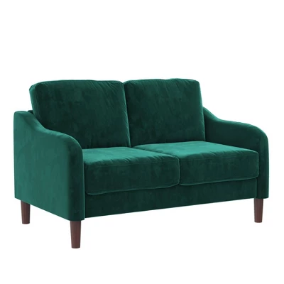 Penny 2 Seater Loveseat Sofa Green Velvet - Room & Joy - Image 2