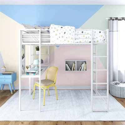 Full Adele Loft Bed Off White - Room & Joy