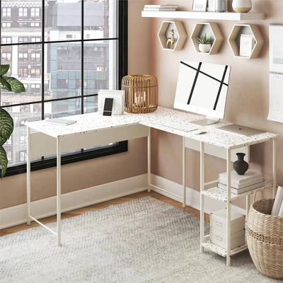 Woodbury L Desk Terrazzo - Room & Joy - Image 2