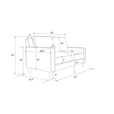 Taliyah Loveseat 2 Seater Sofa - Room & Joy - Image 10