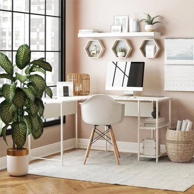 Woodbury L Desk Terrazzo - Room & Joy