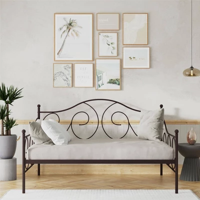 Full Vanessa Metal Daybed Bronze - Room & Joy