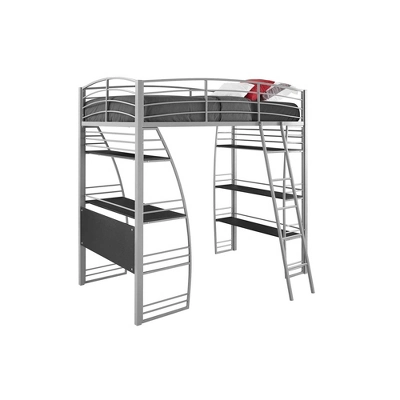 Andy Metal Loft Bed With Integrated Desk And Shelves - Room & Joy - Image 7