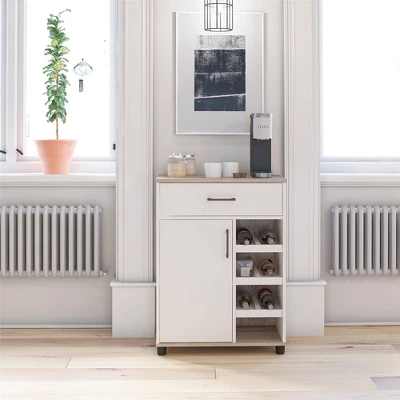Canturbury Bar Cabinet With Beverage Shelves White - Room & Joy