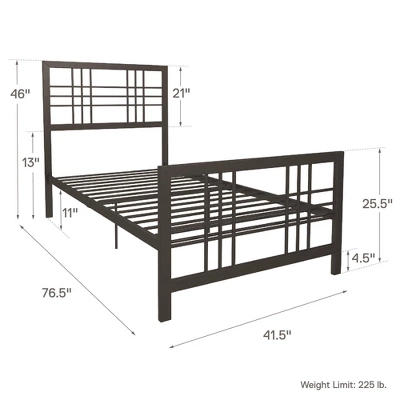 Bellatrix Metal Bed Black - Room & Joy - Image 12