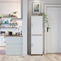 Canturbury Kitchen Pantry Cabinet White - Room & Joy