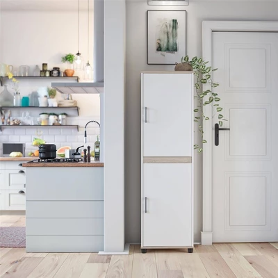 Canturbury Kitchen Pantry Cabinet White - Room & Joy