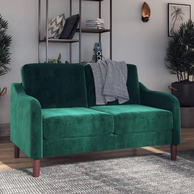 Penny 2 Seater Loveseat Sofa Green Velvet - Room & Joy - Image 6