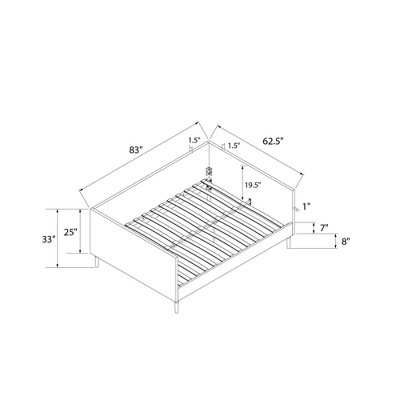 Queen Fabio Mid-Century Daybed Queen Gray Linen - Room & Joy - Image 9