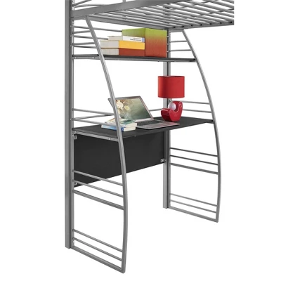 Andy Metal Loft Bed With Integrated Desk And Shelves - Room & Joy - Image 9