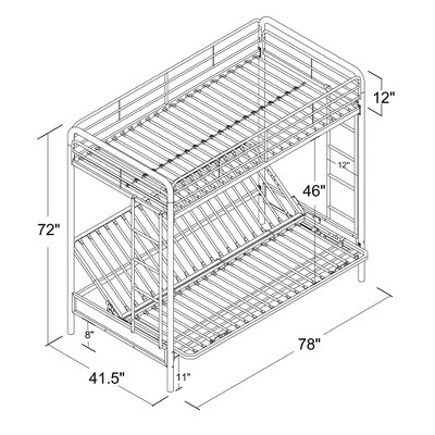 Twin Over Futon Leonora Metal Bunk Bed - Room & Joy - Image 7