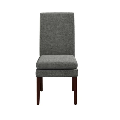 Set Of 2 Cale Upholstered Dining Chairs Gray Linen With Dark Base - Room & Joy - Image 4