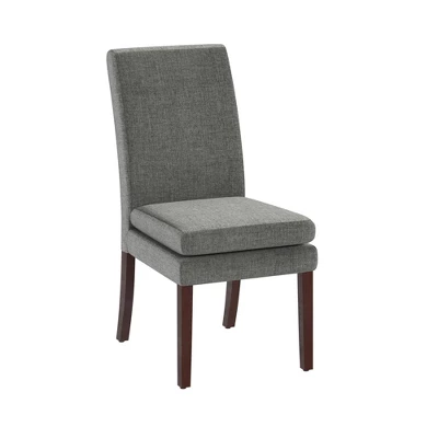 Set Of 2 Cale Upholstered Dining Chairs Gray Linen With Dark Base - Room & Joy - Image 3