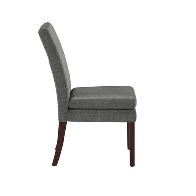 Set Of 2 Cale Upholstered Dining Chairs Gray Linen With Dark Base - Room & Joy - Image 5