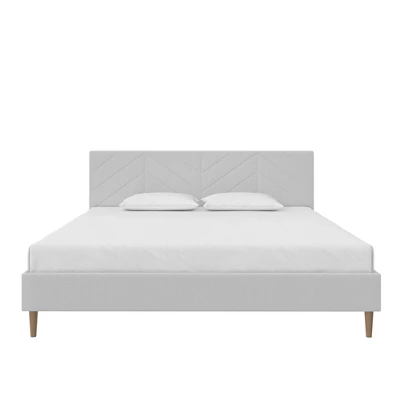 Venus Tufted Upholstered Bed Gray Linen - Room & Joy - Image 6