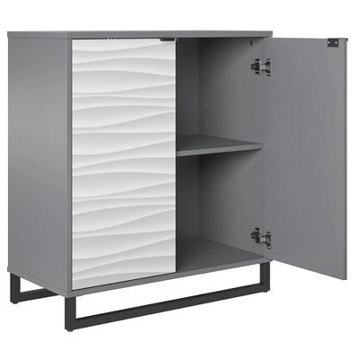 Maddock 2 Door Accent Cabinet With Faux Wave Pattern Graphite - Room & Joy - Image 6