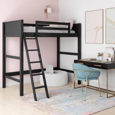 Twin Houston Kids' Wooden Loft Bed With Ladder - Room & Joy
