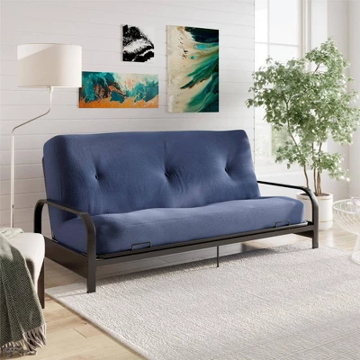 Full 8" Jayce Thermobonded High Density Polyester Fill Futon Mattress Blue - Room & Joy